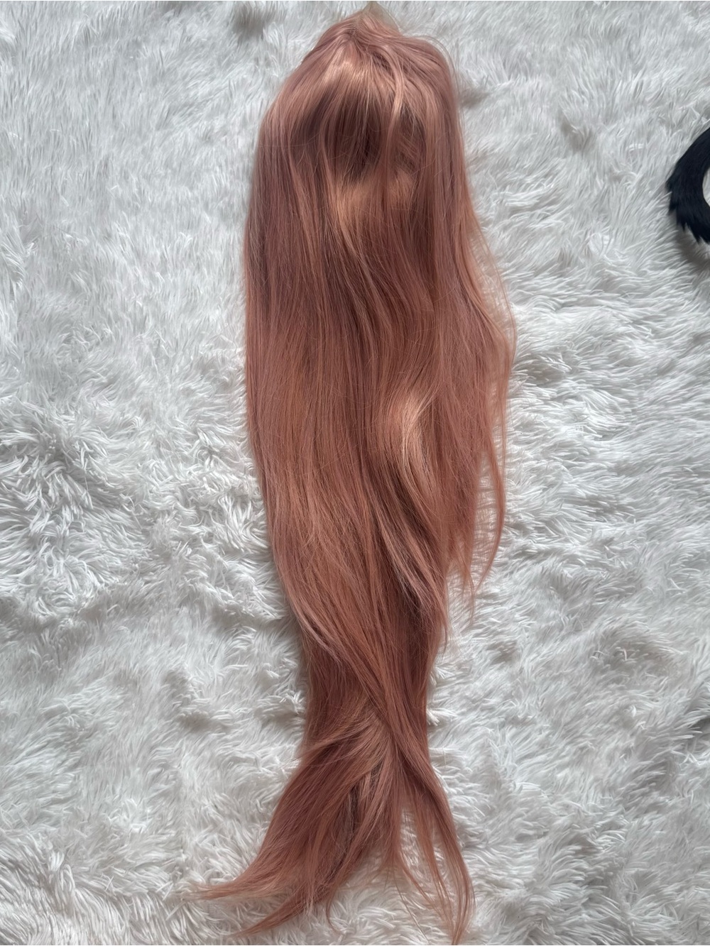 Long Rose Gold Synthetic lace front wig – Women Hair